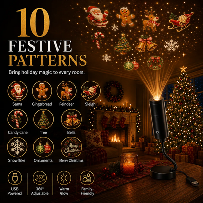 Plug & Play HD Holiday Projector for Christmas & Halloween Decor